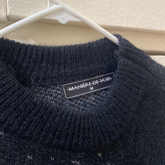 Maniére De Voir Ombré Mohair Knitted Check Jumper Medium Size - Picture 3 of 4